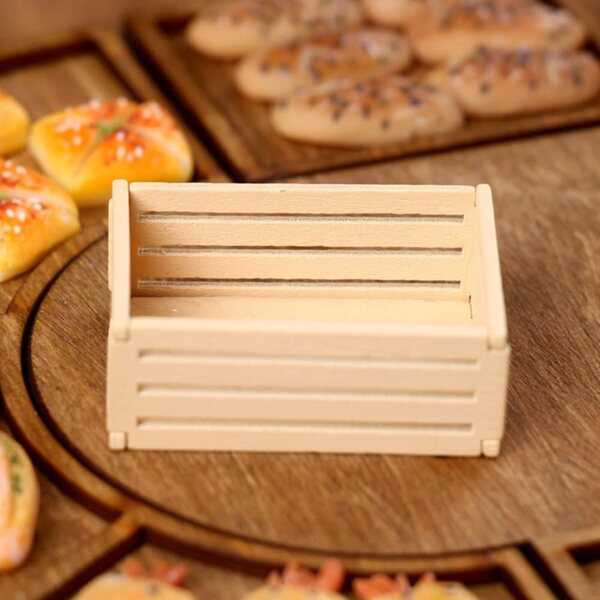 SEWACC 5 Mini-Holzkisten für Puppenhaus, authentisch und dekorativ, Beige