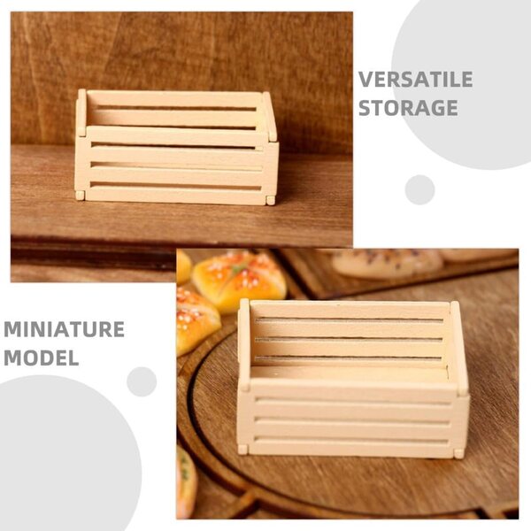 SEWACC 5 Mini-Holzkisten für Puppenhaus, authentisch und dekorativ, Beige