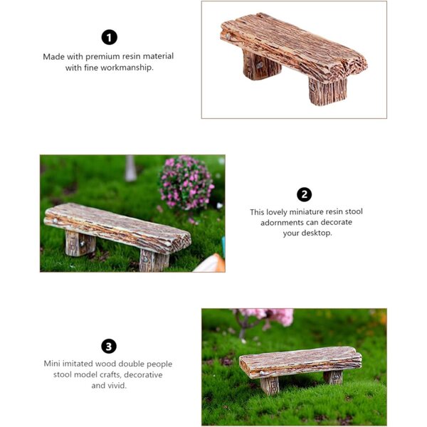 6 Mini Panchine da Giardino Giallo Chiaro per Miniature e Decorazioni Fiabesche