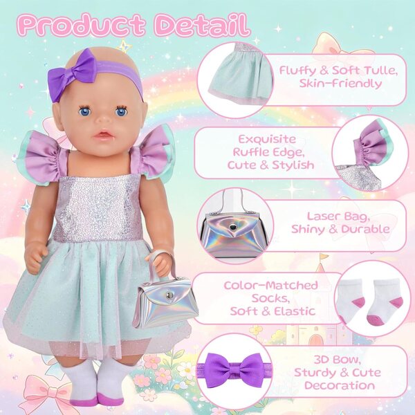 Gonna in tulle per bambole baby - abbigliamento elegante e raffinato Orizizhic