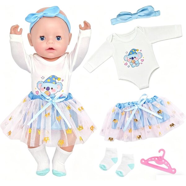 Set 5 Vestiti Blu per Bambole - Completo e Versatile Carreuty