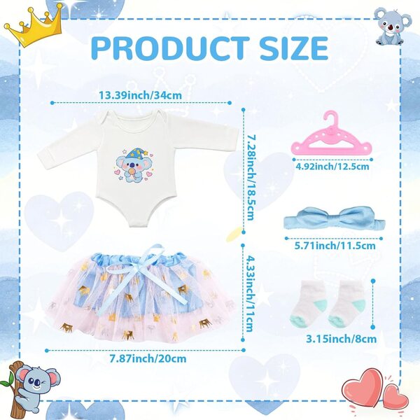 Set 5 Vestiti Blu per Bambole - Completo e Versatile Carreuty