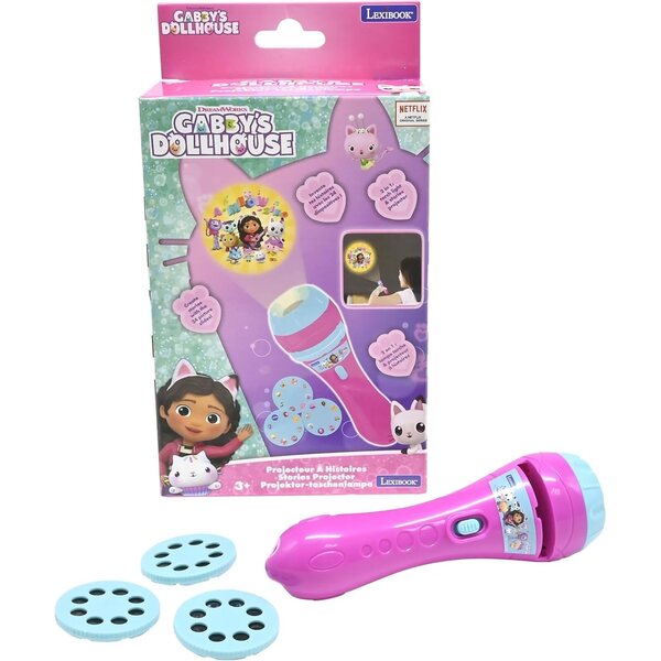 Lexibook Gabby's Dollhouse Proiettore di Storie e Torcia 2 in 1 con 24 Immagini