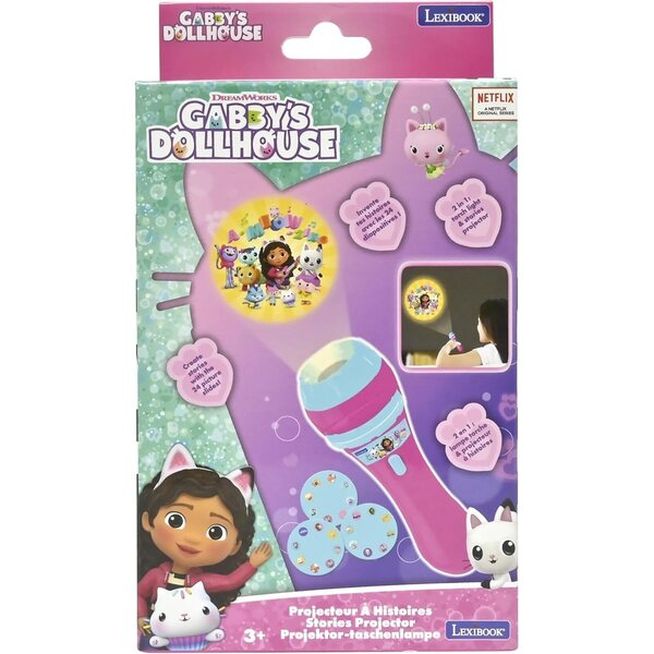 Lexibook Gabby's Dollhouse Proiettore di Storie e Torcia 2 in 1 con 24 Immagini