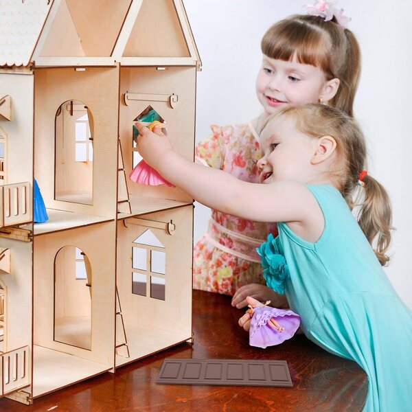 Alasum Klebeformteil aus Kunstharz für Puppenhaus, Miniatur-Sockelleiste, Kaffeefarbe