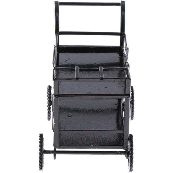 Mini Carrello Cucina in Metallo 1:12 per Casa delle Bambole - Arredo Miniatura Nero
