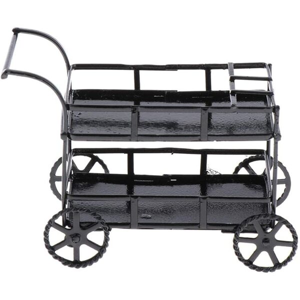 Mini Carrello Cucina in Metallo 1:12 per Casa delle Bambole - Arredo Miniatura Nero