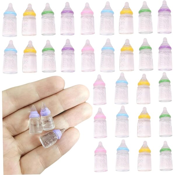 Set 30 Mini Biberon Colorati per Bambole in Plastica - Gioco Fantasioso e Decorazioni Feste