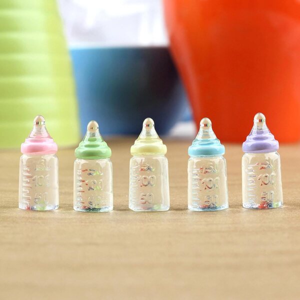 Set 30 Mini Biberon Colorati per Bambole in Plastica - Gioco Fantasioso e Decorazioni Feste