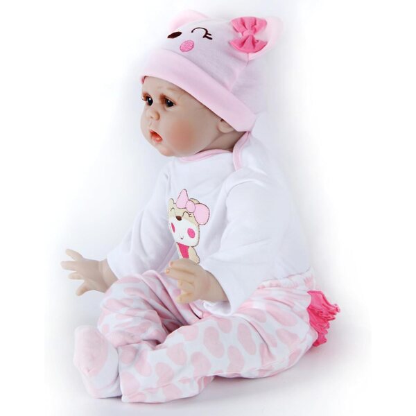 55 cm große realistische Reborn-Puppe aus Silikon und Baumwolle, geeignet für Kinder ab 3 Jahren