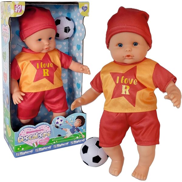 Bambola Giocatore Migliorati MammAmore con Voce e Pallone - I love R