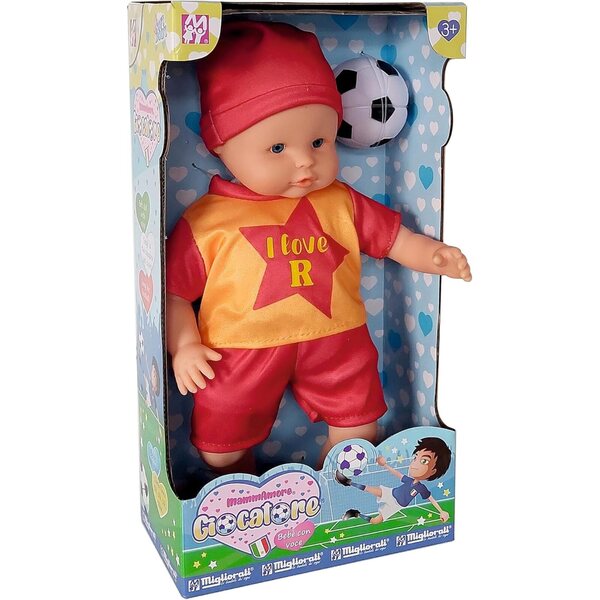 Bambola Giocatore Migliorati MammAmore con Voce e Pallone - I love R