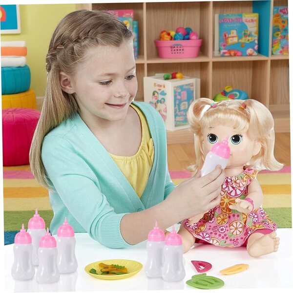 Set mit 10 realistischen und glitzernden Puppenflaschen aus Kunststoff, 4,6 Zoll – kreatives Spiel