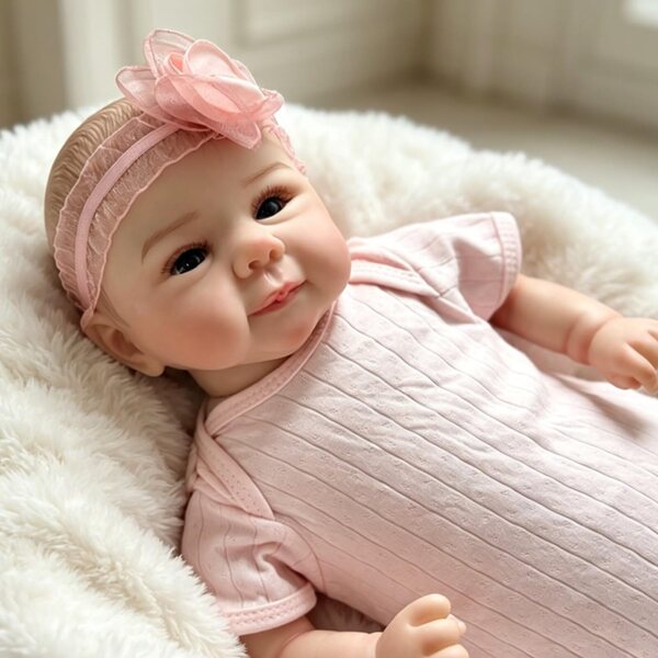 Lonian Reborn Babies Smile Dolls 17 Zoll – realistische Neugeborenenpuppe aus Silikon und Stoff