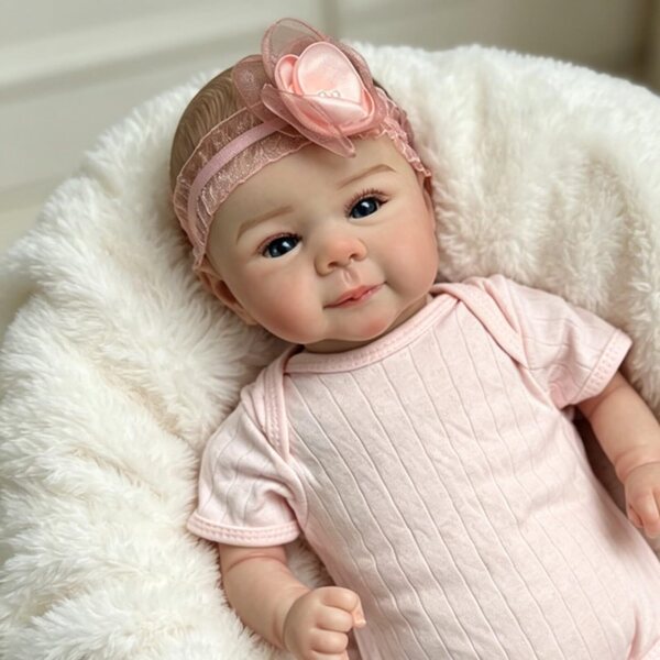 Lonian Reborn Babies Smile Dolls 17 Zoll – realistische Neugeborenenpuppe aus Silikon und Stoff