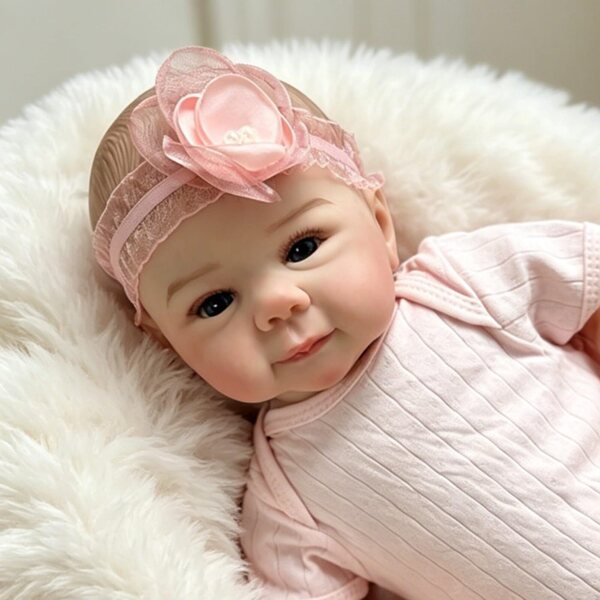 Lonian Reborn Babies Smile Dolls 17 Zoll – realistische Neugeborenenpuppe aus Silikon und Stoff