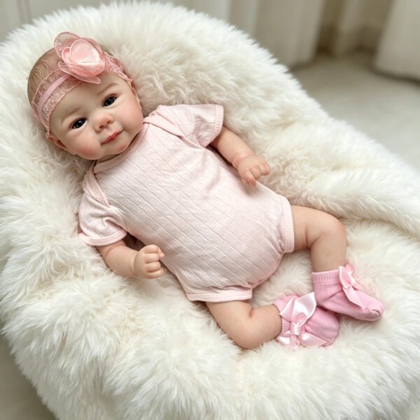 Lonian Reborn Babies Smile Dolls 17 Zoll – realistische Neugeborenenpuppe aus Silikon und Stoff