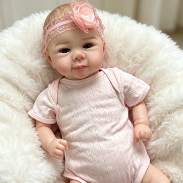 Lonian Reborn Babies Smile Dolls 17 Zoll – realistische Neugeborenenpuppe aus Silikon und Stoff