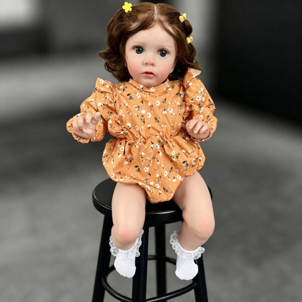 Lonian Reborn Babypuppen, 24 Zoll, realistisches Neugeborenes mit offenen Augen und Kleidung