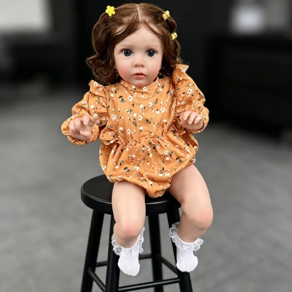 Lonian Reborn Babypuppen, 24 Zoll, realistisches Neugeborenes mit offenen Augen und Kleidung