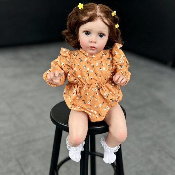 Lonian Reborn Babypuppen, 24 Zoll, realistisches Neugeborenes mit offenen Augen und Kleidung