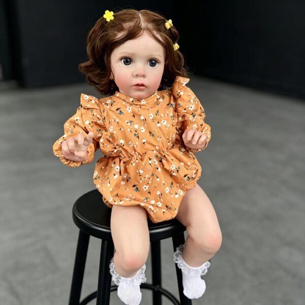 Lonian Reborn Babypuppen, 24 Zoll, realistisches Neugeborenes mit offenen Augen und Kleidung