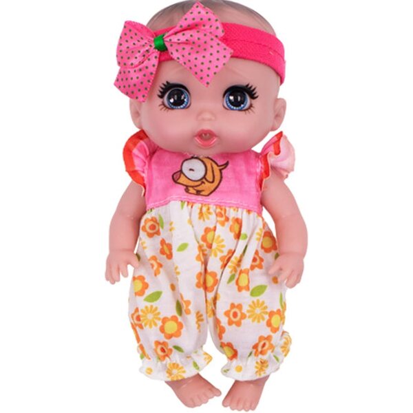 Minipuppen mit großen Augen und Kleidung, 6 x 16 cm große PVC-Gelenkpuppen