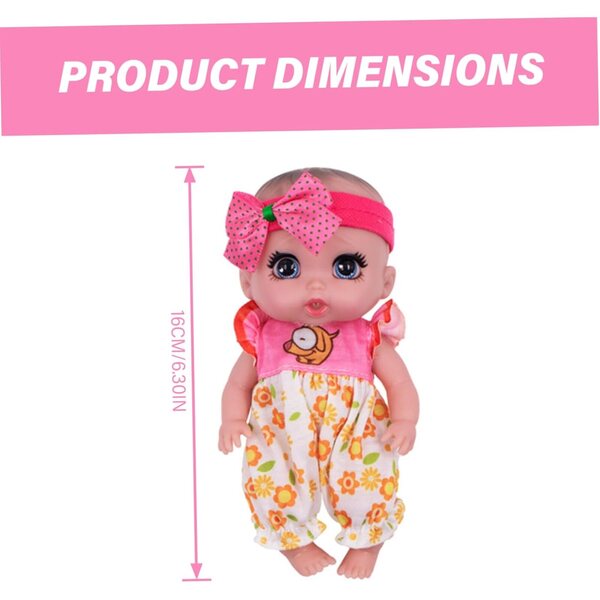 Minipuppen mit großen Augen und Kleidung, 6 x 16 cm große PVC-Gelenkpuppen