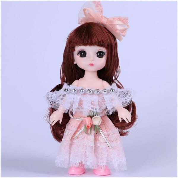 16 cm große BJD-Puppe mit Spitzenkleid – Sammler- und Dekorationspuppe