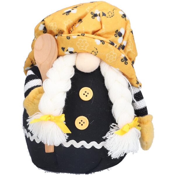 Bambola Gnomo Senza Volto Tessuto Motivo Ape 18x15cm - Decorazione Ecologica Vivace