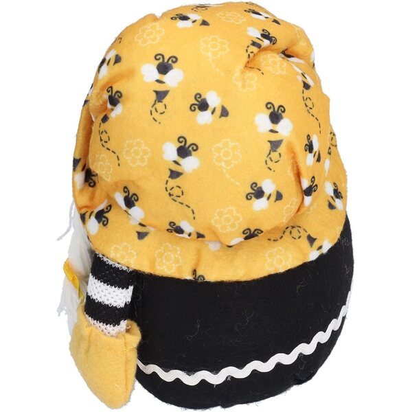 Bambola Gnomo Senza Volto Tessuto Motivo Ape 18x15cm - Decorazione Ecologica Vivace