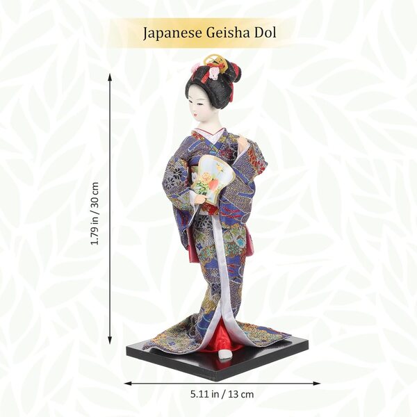 Bambola Geisha Giapponese 30 cm in Resina e Tessuto - Decorazione Tradizionale Artigianale