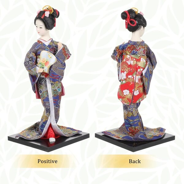 Bambola Geisha Giapponese 30 cm in Resina e Tessuto - Decorazione Tradizionale Artigianale