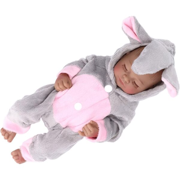 aqxreight 10 Zoll weiche und flexible realistische Silikonpuppe für Kinder