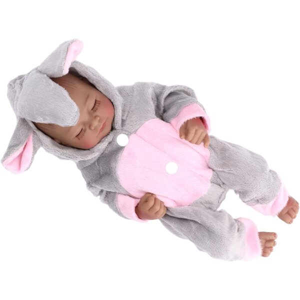aqxreight 10 Zoll weiche und flexible realistische Silikonpuppe für Kinder