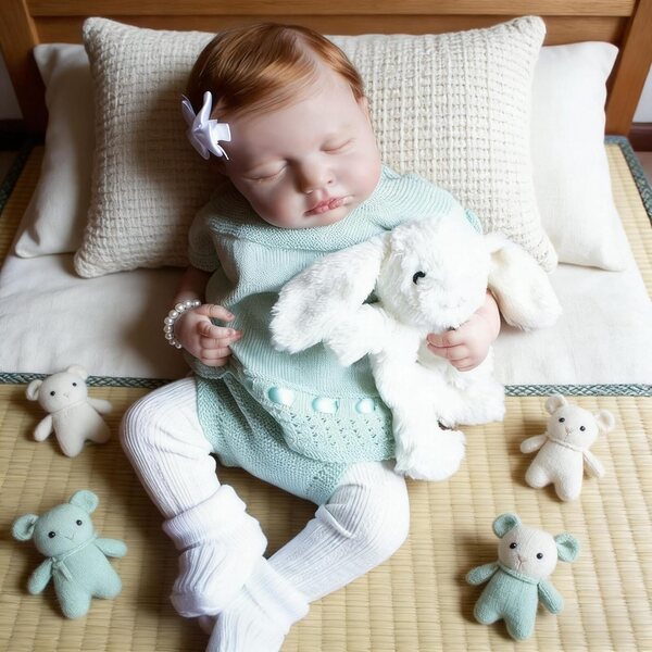 50 cm große Loulou-Silikon-Rebornpuppe mit Kleidung und Accessoires, weicher und realistischer Körper