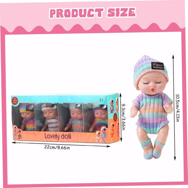 4 Pieces 4 Inch Mini Dolls with Movable Joints and Removable Clothes - Lifelike and Adorable