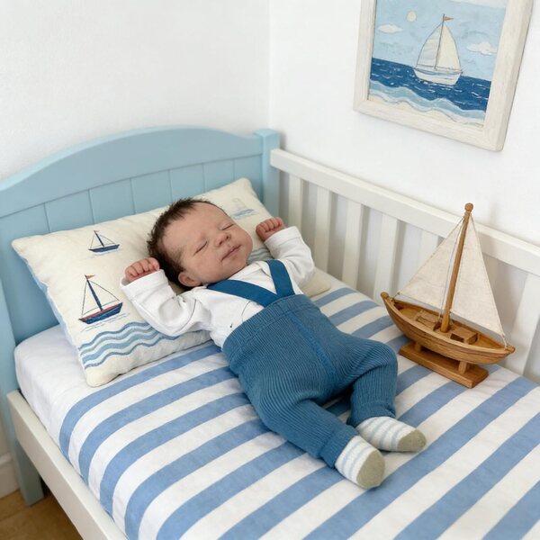 45 cm große realistische männliche Reborn-Puppe aus Ganzkörpersilikon mit komplettem Zubehör