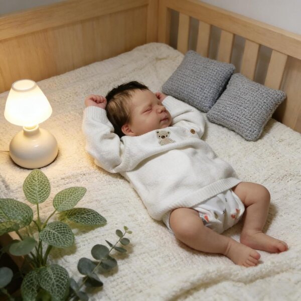 Bambola Reborn Neonato Maschio 45 cm in Silicone Realistico Full Body con Accessori