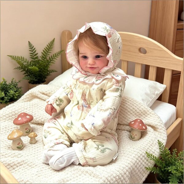 Bambola Reborn Silicone 50 cm Bambina Realistica con Accessori Completi e Capelli Radicati