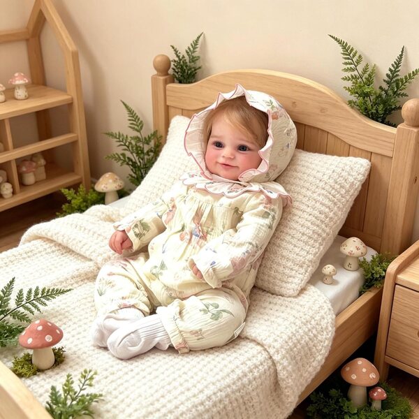 Bambola Reborn Silicone 50 cm Bambina Realistica con Accessori Completi e Capelli Radicati