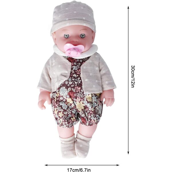 12 Zoll lebensechte Puppe mit leuchtenden Augen und weichem Körper – perfektes Geschenk für Kinder