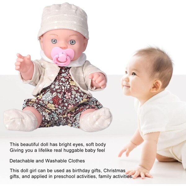 12 Zoll lebensechte Puppe mit leuchtenden Augen und weichem Körper – perfektes Geschenk für Kinder