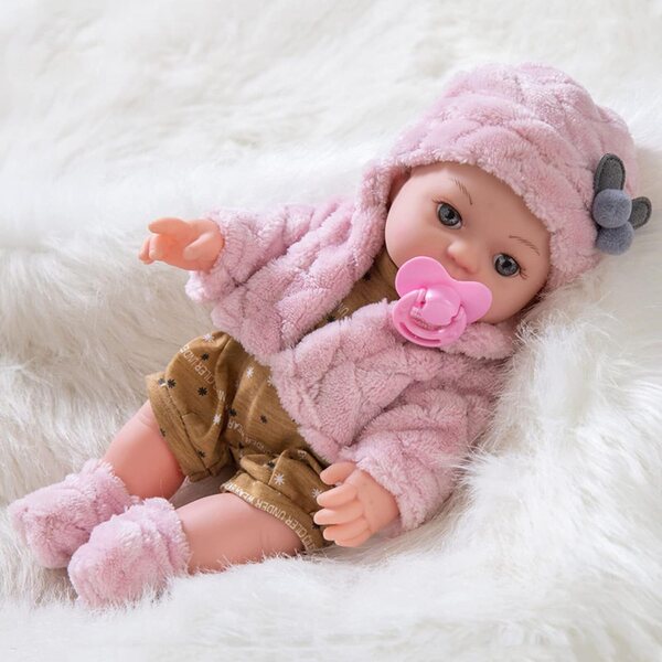 Baby Doll Reborn Realistica 12" in Pigiama Floreale Morbida e Lavabile, Regalo Bambini