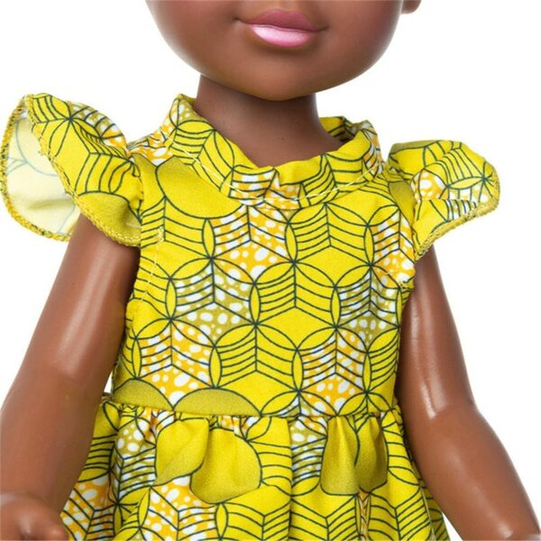 14-Zoll-Puppe aus schwarzem, afrikanisch-amerikanischem Vinyl mit Kleid für Kinder