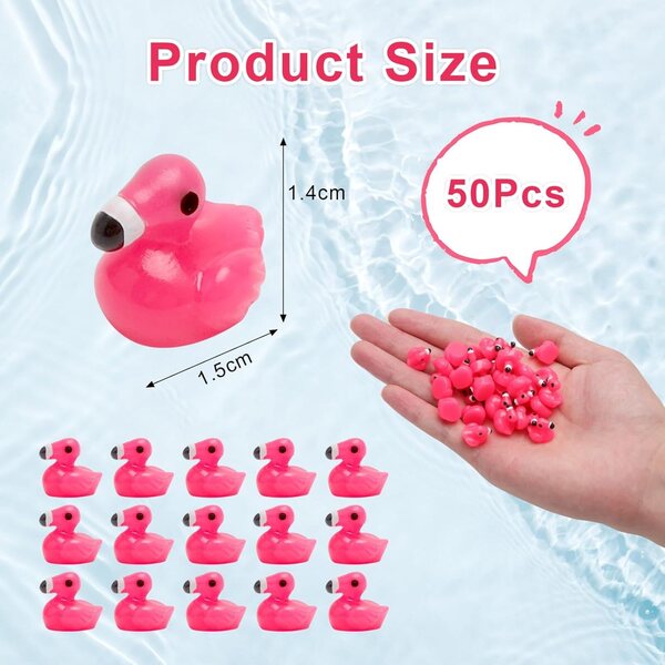 VOSSOT 50 Mini fenicotteri rosa in resina per decorazioni casa e giardino