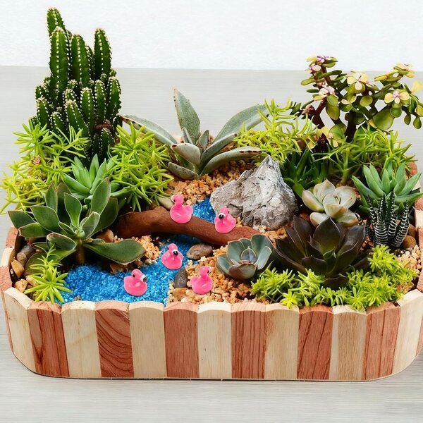VOSSOT 50 Mini fenicotteri rosa in resina per decorazioni casa e giardino
