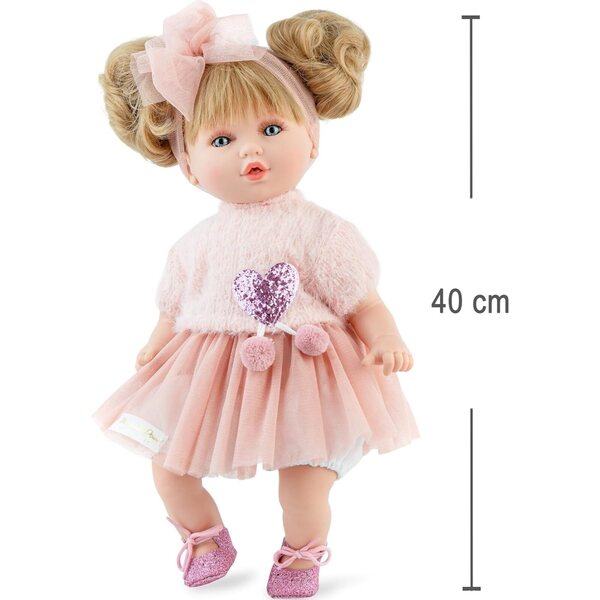 Marina & Pau Isabella Puppe 40 cm mit langen blonden Haaren und weichem Körper