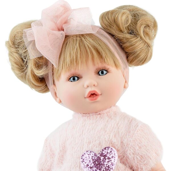 Marina & Pau Isabella Puppe 40 cm mit langen blonden Haaren und weichem Körper