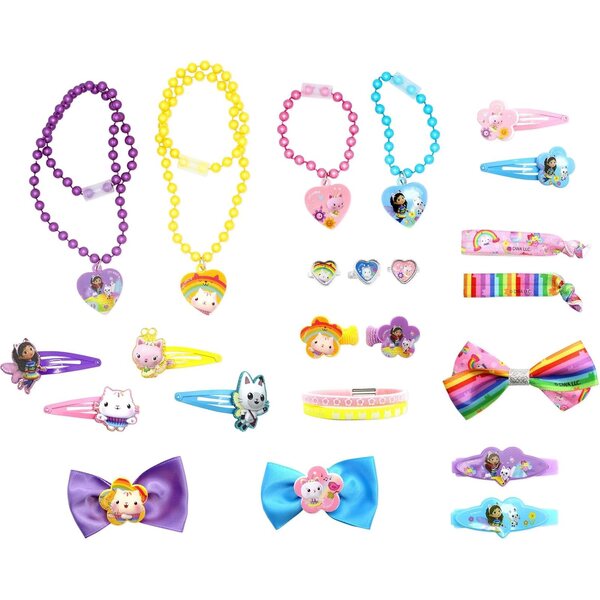 Calendario Avvento Gabby's Dollhouse con gioielli e accessori per capelli 28x7x40 cm